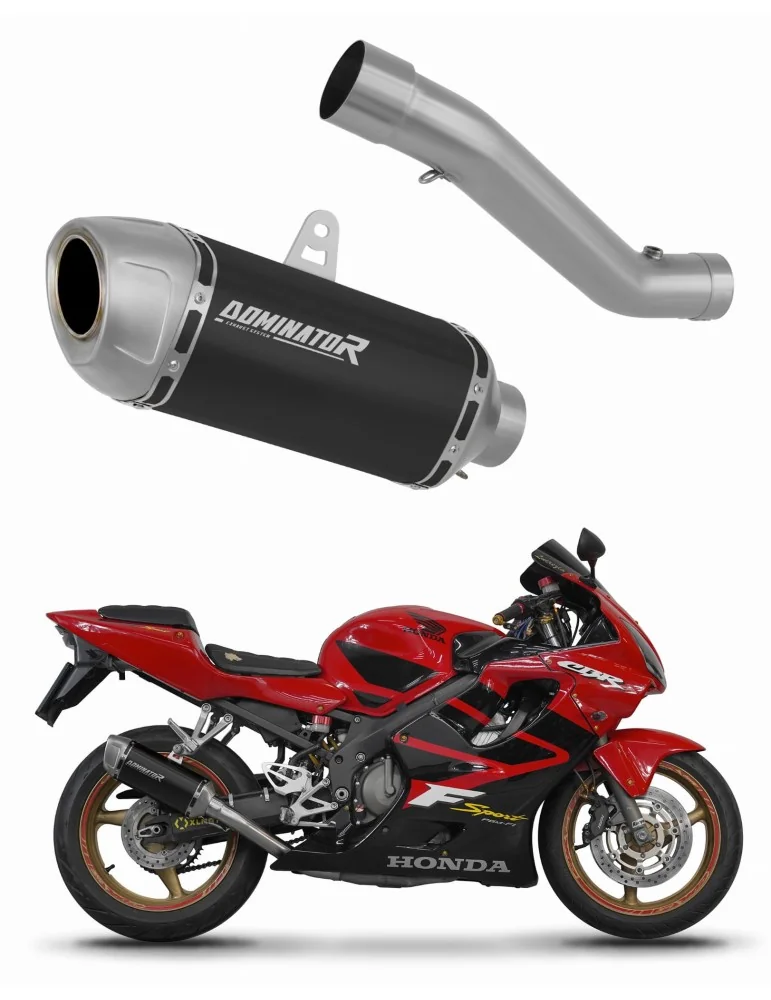 Silencieux slip-on Dominator S6 Noir Shorty pour Honda CBR 600 F4i Sport (2001-2006)