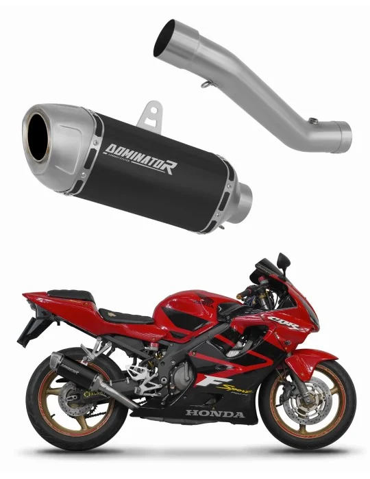 Silencieux slip-on Dominator S6 Noir Shorty pour Honda CBR 600 F4i Sport (2001-2006)