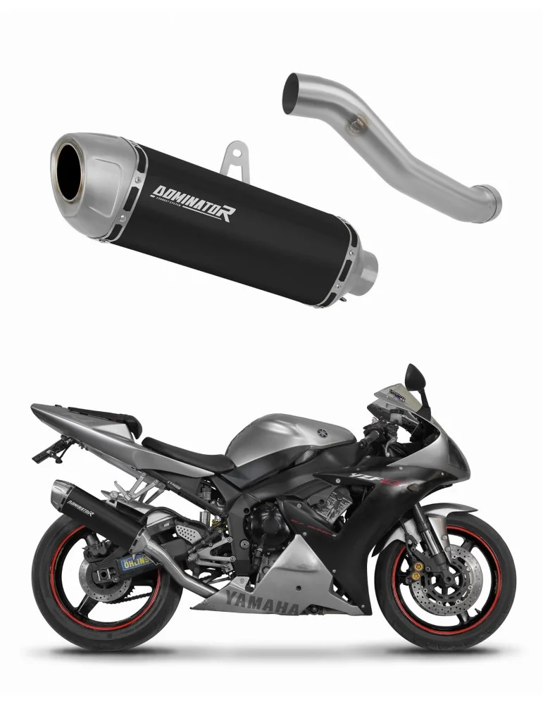 Silencieux slip-on Dominator S6 Noir pour Yamaha YZF R1 1000 RN09 (2002-2003)