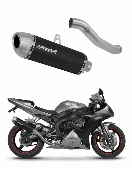 Silencieux slip-on Dominator S6 Noir pour Yamaha YZF R1 1000 RN09 (2002-2003)