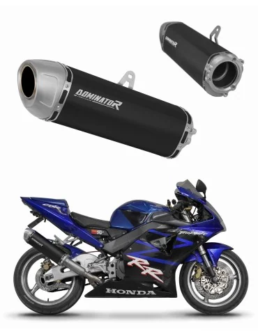 Silencieux bolt-on Dominator S6 Noir pour Honda CBR 954 (2002-2003)