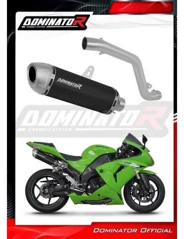 Silencieux slip-on Dominator S6 Noir pour Kawasaki ZX10R (2006-2007) - réf. KA090DS6BL