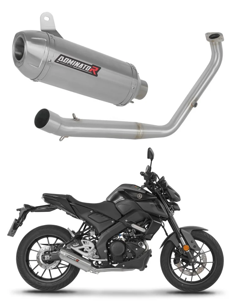 Ligne d'échappement complète inox Dominator S3 pour Yamaha MT 125 (2021-2024)