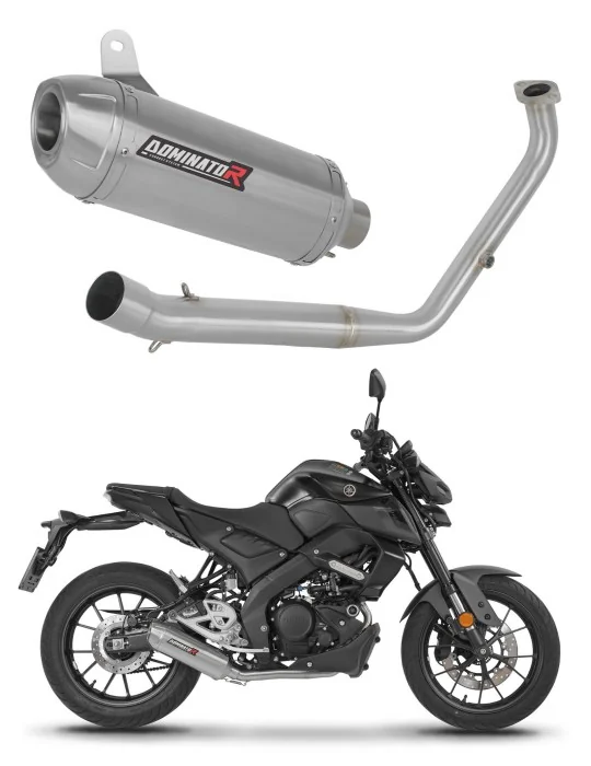 Ligne d'échappement complète inox Dominator S3 pour Yamaha MT 125 (2021-2024)