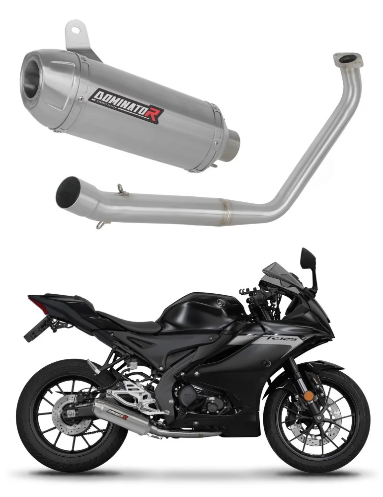 Ligne d'échappement complète inox Dominator S3 pour Yamaha YZF R125 (2019-2020)