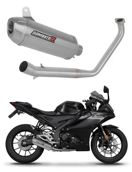 Ligne d'échappement complète inox Dominator S3 pour Yamaha YZF R125 (2019-2020)
