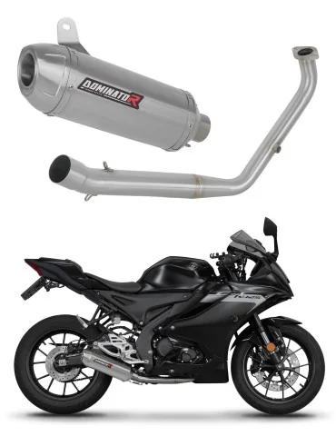 Ligne d'échappement complète inox Dominator S3 pour Yamaha YZF R125 Euro 5 (2021-2024)