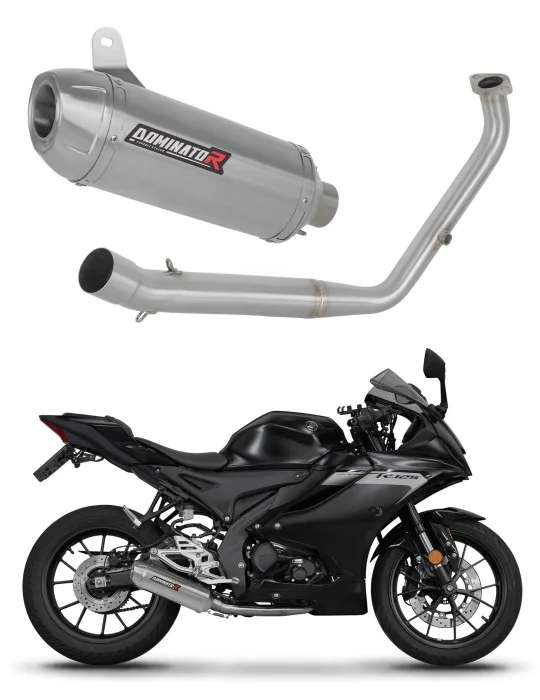 Ligne d'échappement complète inox Dominator S3 pour Yamaha YZF R125 Euro 5 (2021-2024)