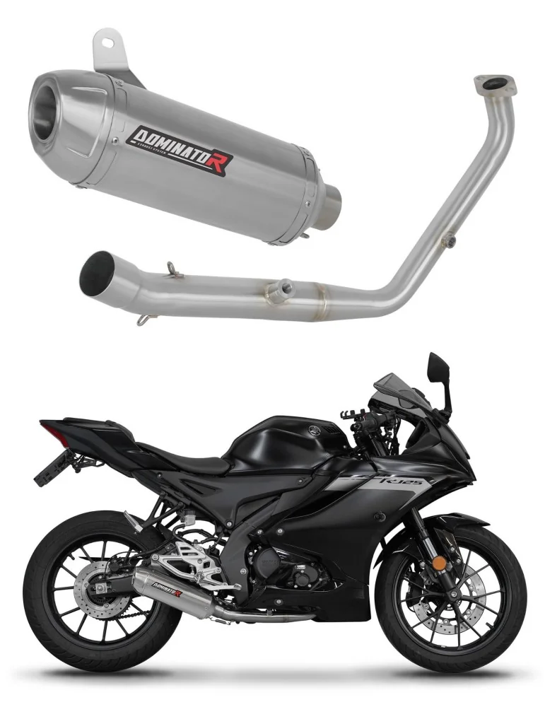 Ligne d'échappement complète inox Dominator S3 pour Yamaha YZF R125 Euro 5+ (2024-2026)