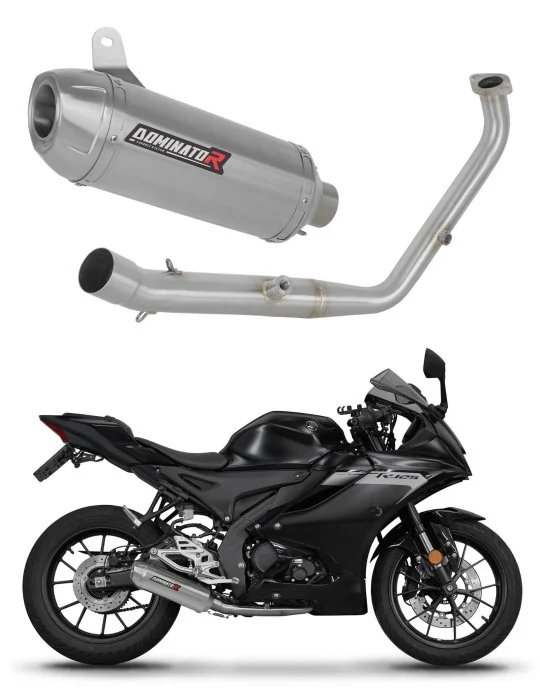 Ligne d'échappement complète inox Dominator S3 pour Yamaha YZF R125 Euro 5+ (2024-2026)