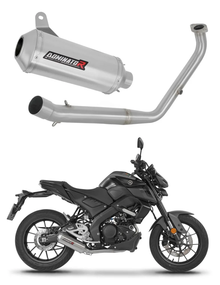 Ligne d'échappement complète inox Dominator OV G2 pour Yamaha MT 125 (2021-2024)