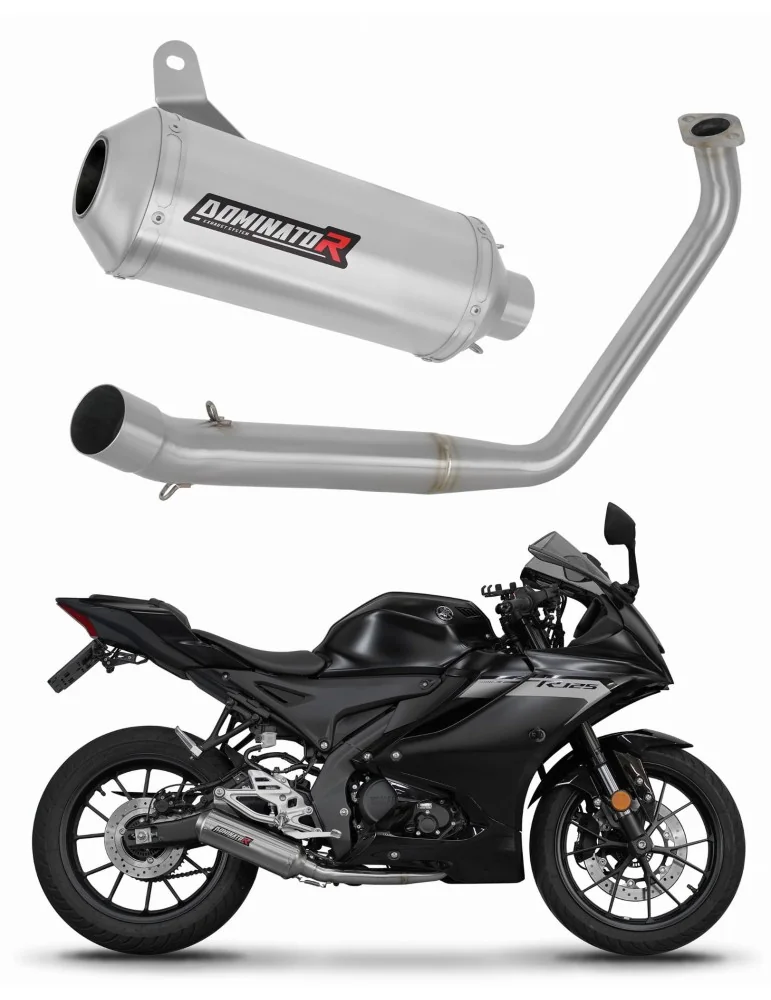 Ligne d'échappement complète inox Dominator OV G2 pour Yamaha YZF R125 (2019-2020)