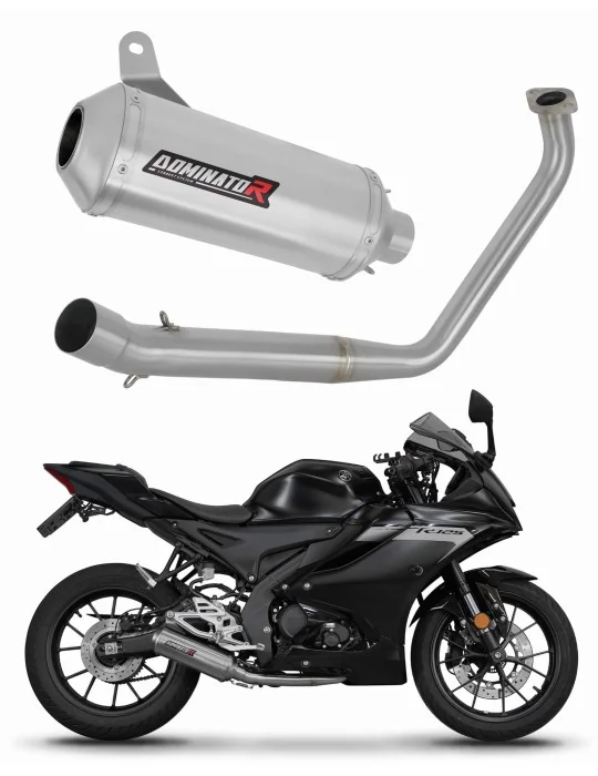 Ligne d'échappement complète inox Dominator OV G2 pour Yamaha YZF R125 (2019-2020)