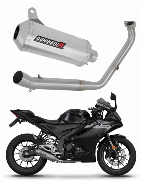 Ligne d'échappement complète inox Dominator OV G2 pour Yamaha YZF R125 Euro 5 (2021-2024)