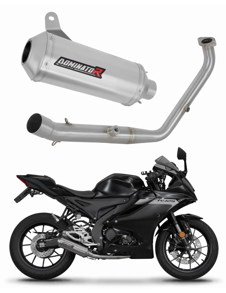 Ligne d'échappement complète inox Dominator OV G2 pour Yamaha YZF R125 Euro 5+ (2024-2025)