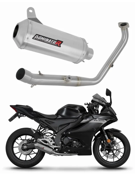 Ligne d'échappement complète inox Dominator OV G2 pour Yamaha YZF R125 Euro 5+ (2024-2025)