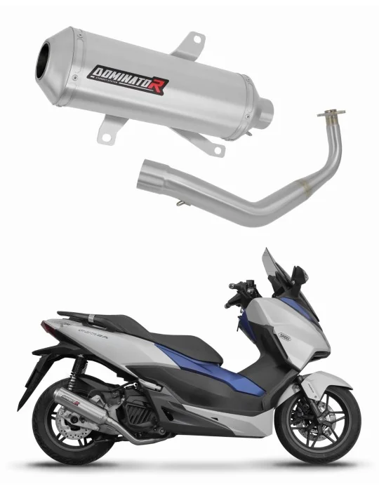 Ligne d'échappement complète inox Dominator OV G2 pour Honda NSS 125 Forza (2017-2020)