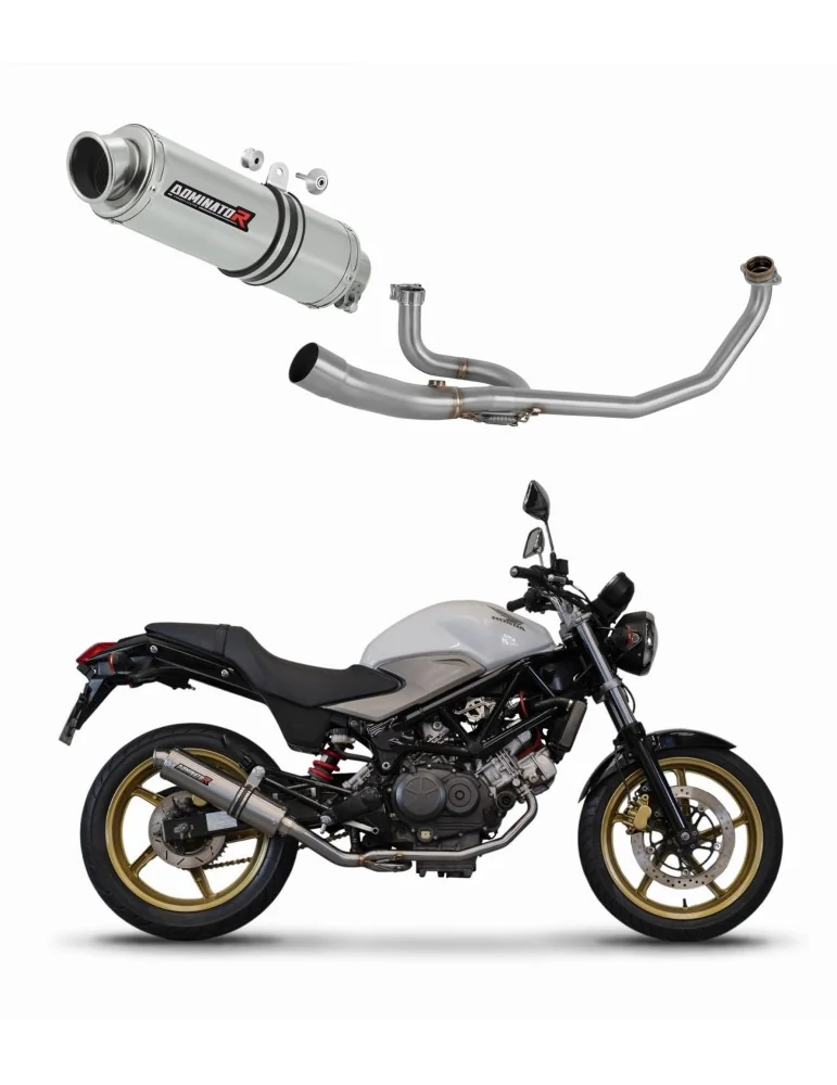 Ligne d'échappement complète inox Dominator GP1 pour Honda VTR 250 (2009-2015)