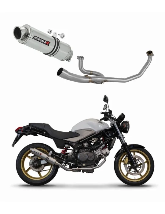 Ligne d'échappement complète inox Dominator GP1 pour Honda VTR 250 (2009-2015)