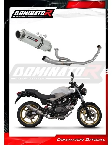 Ligne d'échappement complète inox Dominator GP1 pour Honda VTR 250 (2009-2015)