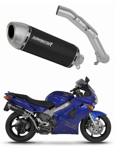 Silencieux slip-on Dominator S6 Noir pour Honda VFR 800 Fi (1998-2001)
