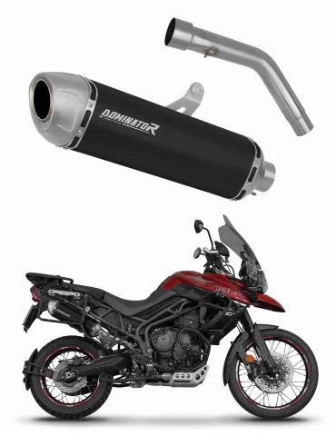 Silencieux slip-on Dominator S6 Noir pour Triumph Tiger 800 XCA (2018-2020)