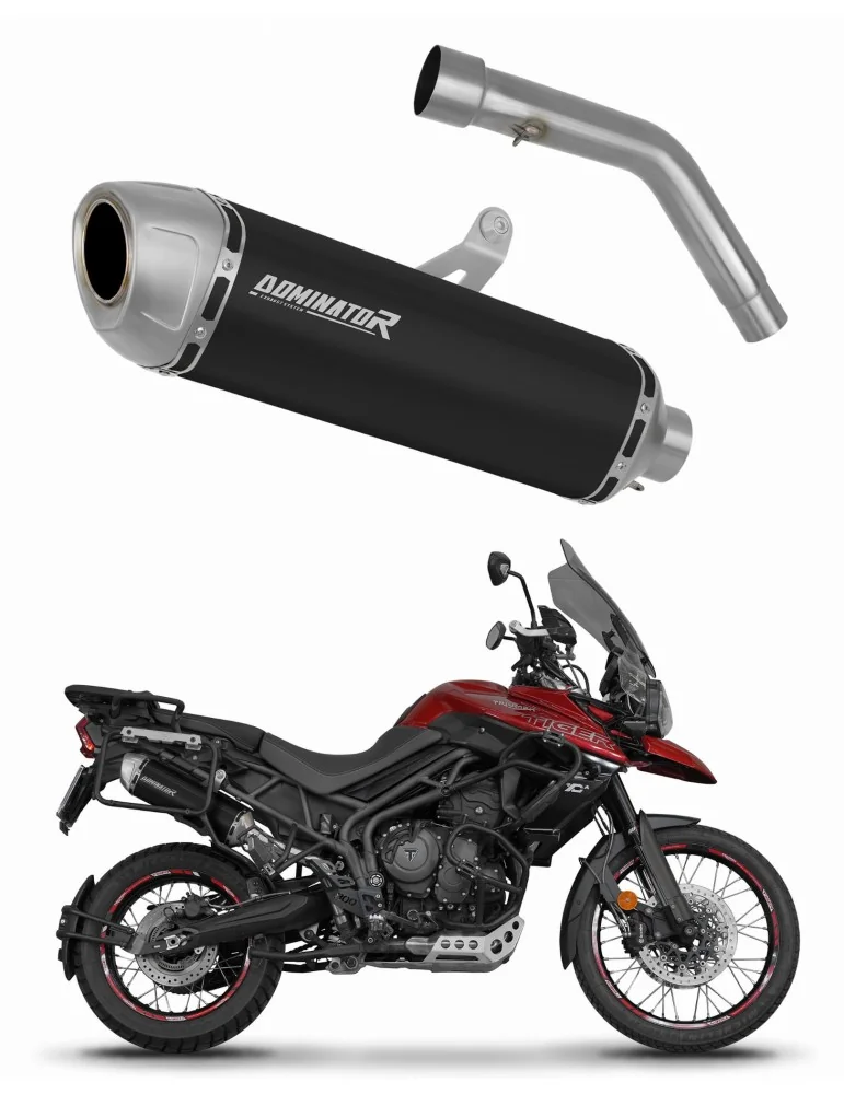 Silencieux slip-on Dominator S6 Noir pour Triumph Tiger 800 XCA (2018-2020)