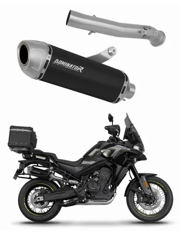 Silencieux slip-on Dominator S6 Noir pour CF Moto 800 MT Explore / Sport / Touring (2022-2025)