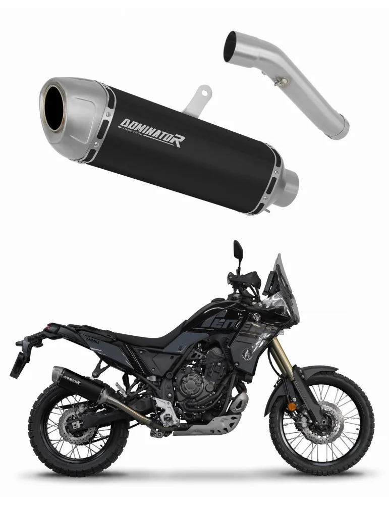 Silencieux slip-on Dominator S6 Noir pour Yamaha Tenere 700 (2019-2020)