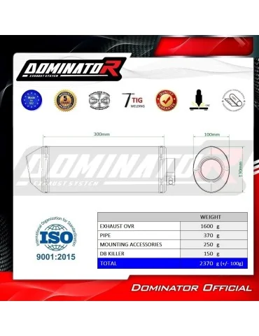 Silencieux slip-on Dominator OVR Noir pour KTM 690 Duke (2012-2018)