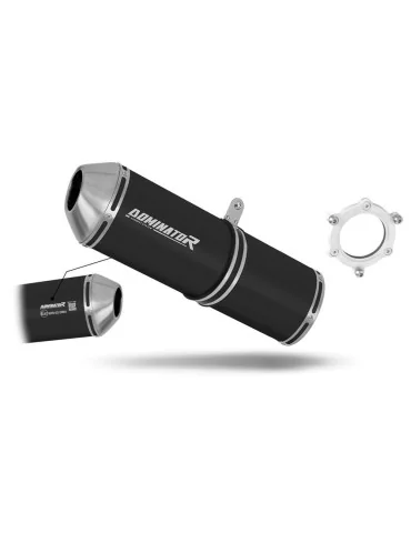 Silencieux bolt-on homologué Dominator OVR Noir pour Kawasaki ZX6R (1998-2002)