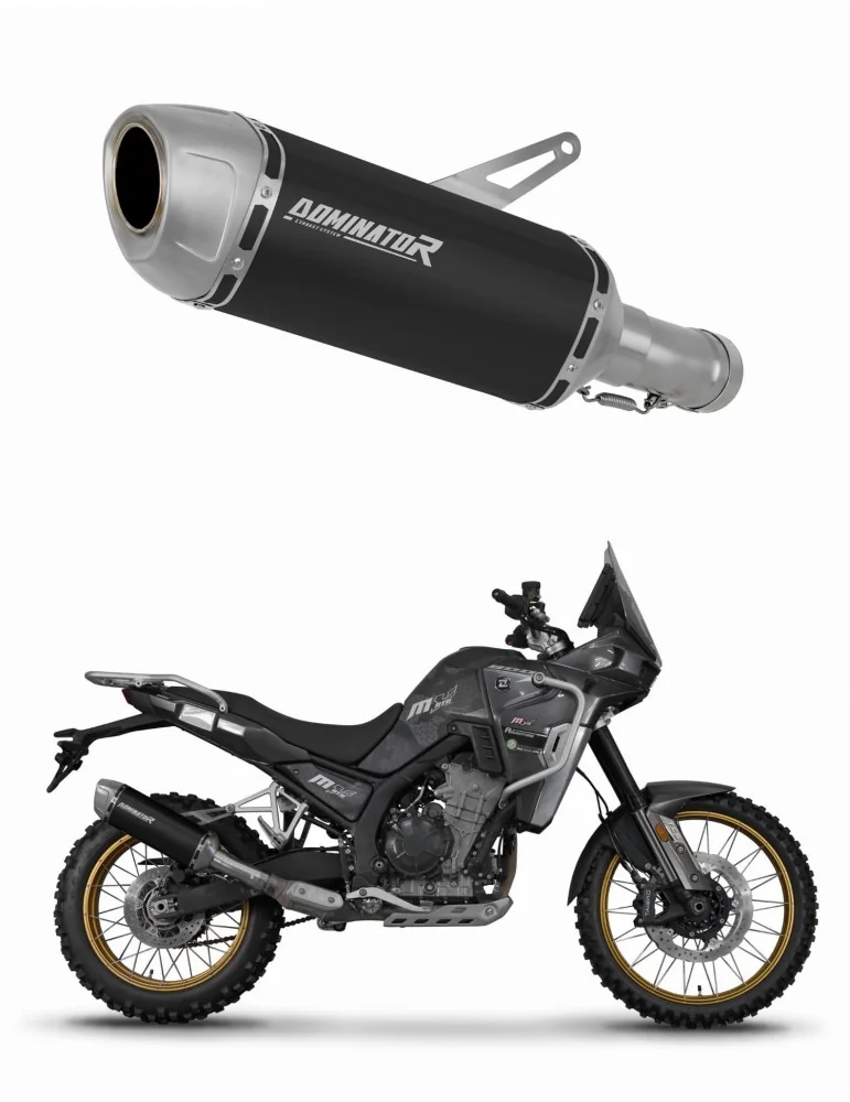 Silencieux slip-on Dominator S6 Noir pour Kove 800 X Pro Adventure (2023-2026)