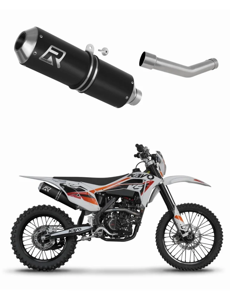 Silencieux slip-on Dominator MX Noir pour Kayo K5 300 Enduro (2024-2025)