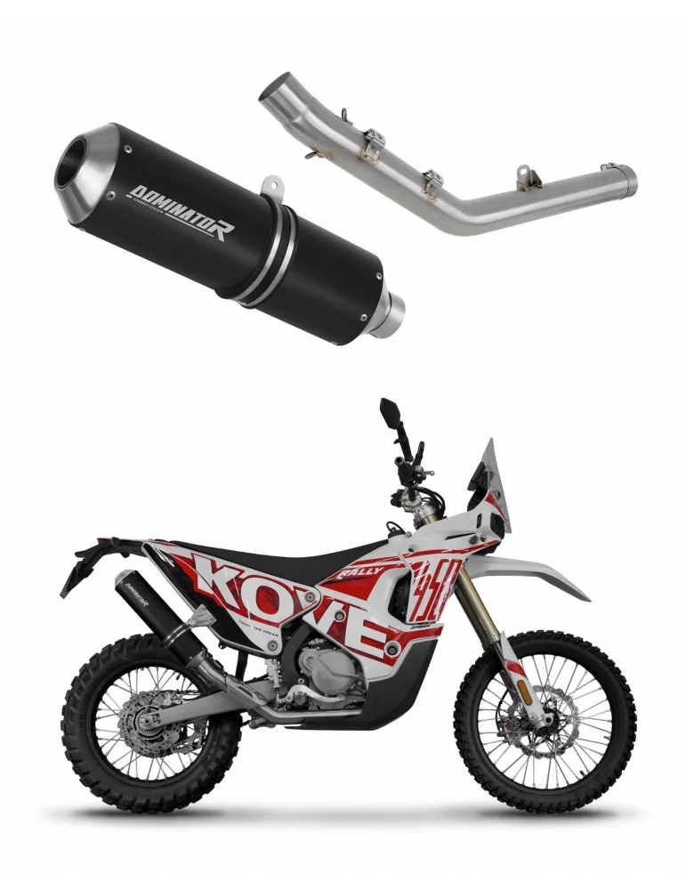 Silencieux slip-on Dominator MX Noir pour Kove 450 Rally (2023-2025)