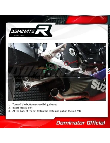 Silencieux slip-on Dominator HP3 pour Suzuki GSXR 600 K6 K7 (2006-2007)