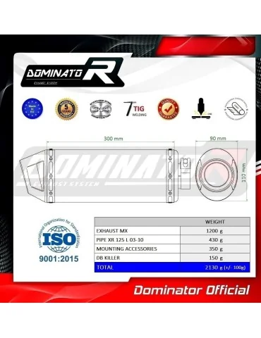 Silencieux slip-on Dominator MX2 pour Honda XR 125 L (2003-2013)