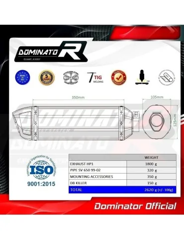 Silencieux slip-on Dominator HP1 pour Suzuki SV 650 S (1999-2002)