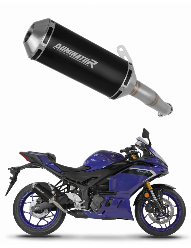 Silencieux slip-on Dominator OV G2 Noir pour Yamaha YZF-R3 (2025-2026)