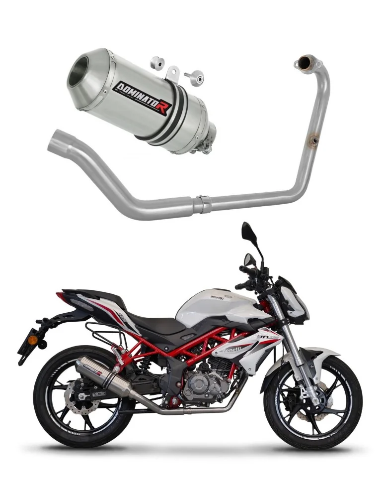 Ligne d'échappement complète inox Dominator OV G2 pour Benelli BN 125 (2018-2023)