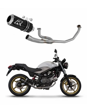Ligne d'échappement complète inox Dominator GP Noir pour Honda VTR 250 (2009-2015)