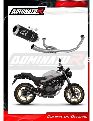Ligne d'échappement complète inox Dominator GP Noir pour Honda VTR 250 (2009-2015)