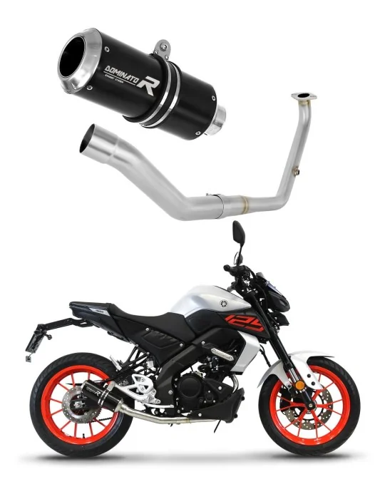 Ligne d'échappement complète inox Dominator GP Noir pour Yamaha MT 125 (2021-2024)
