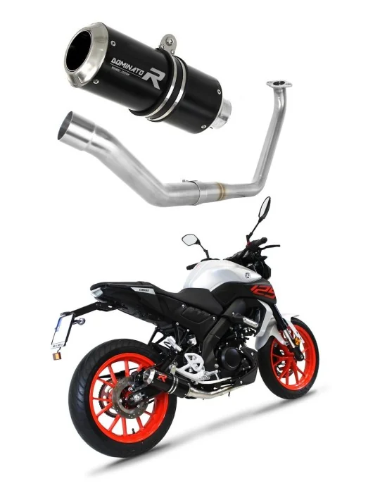 Ligne d'échappement complète inox Dominator GP Noir pour Yamaha MT 125 (2020)