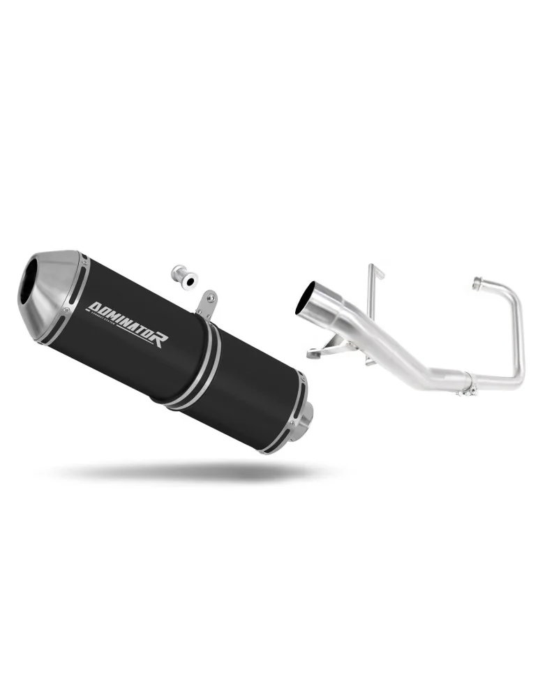 Ligne d'échappement complète inox Dominator OVR Noir pour Yamaha YBR 125 (2009-2018)