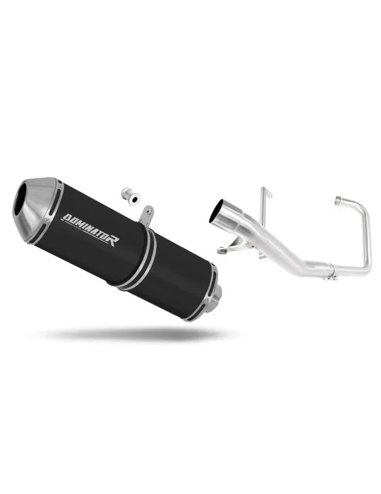 Ligne d'échappement complète inox Dominator OVR Noir pour Yamaha YBR 125 (2009-2018)