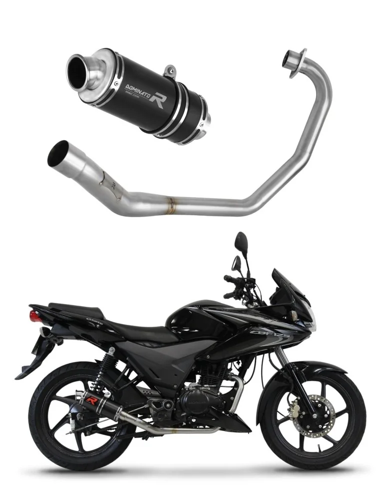 Ligne d'échappement complète inox Dominator GP1 Noir pour Honda CBF 125 (2009-2014)