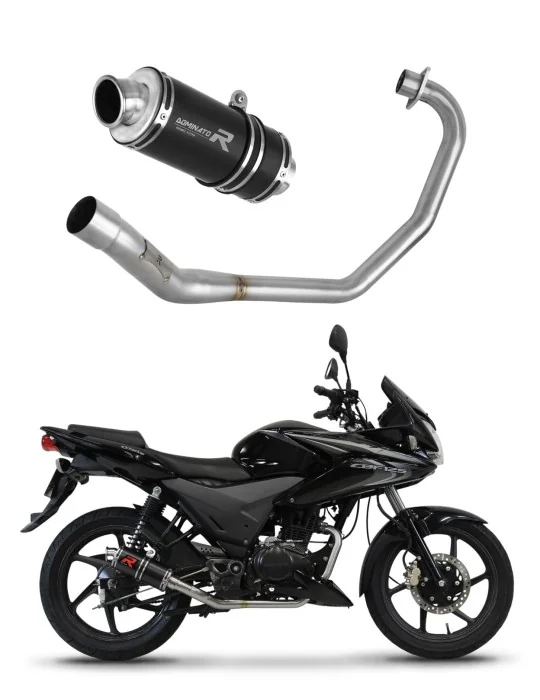 Ligne d'échappement complète inox Dominator GP1 Noir pour Honda CBF 125 (2009-2014)