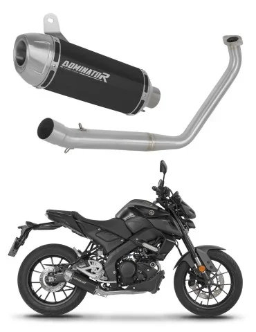 Ligne d'échappement complète inox Dominator S3 Noir pour Yamaha MT 125 (2020)