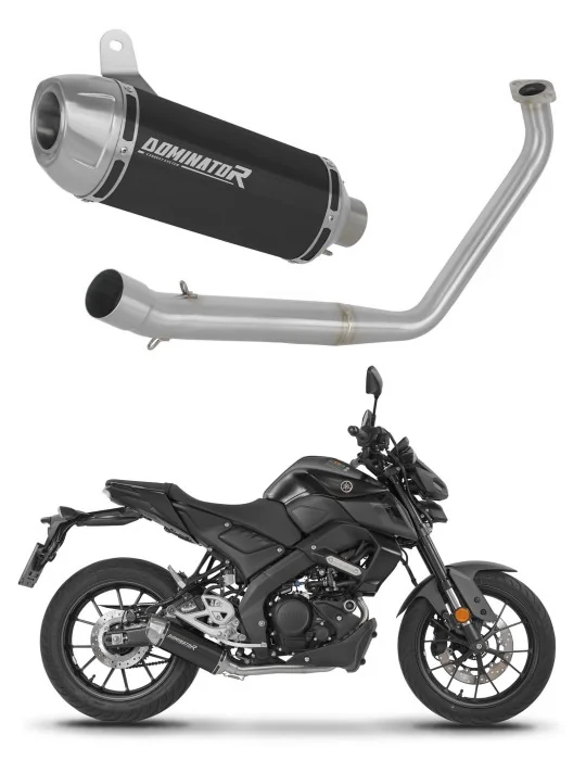 Ligne d'échappement complète inox Dominator S3 Noir pour Yamaha MT 125 (2020)