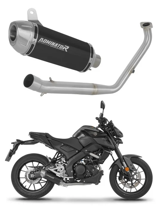 Ligne d'échappement complète inox Dominator S3 Noir pour Yamaha MT 125 (2021-2024)